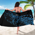 New Zealand Lawn Bowls Sarong Blue Maori Warrior Tribal Silver Fern - Aussie Hoodie
