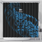 New Zealand Lawn Bowls Shower Curtain Blue Maori Warrior Tribal Silver Fern - Aussie Hoodie
