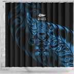 New Zealand Lawn Bowls Shower Curtain Blue Maori Warrior Tribal Silver Fern - Aussie Hoodie