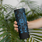 New Zealand Lawn Bowls Custom Skinny Tumbler Blue Maori Warrior Tribal Silver Fern - Aussie Hoodie