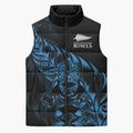 New Zealand Lawn Bowls Custom Sleeveless Puffer Jacket Blue Maori Warrior Tribal Silver Fern - Aussie Hoodie