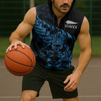New Zealand Lawn Bowls Custom Sleeveless Zip Hoodie Blue Maori Warrior Tribal Silver Fern LT9