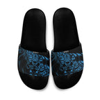 New Zealand Lawn Bowls Slide Sandals Blue Maori Warrior Tribal Silver Fern - Aussie Hoodie