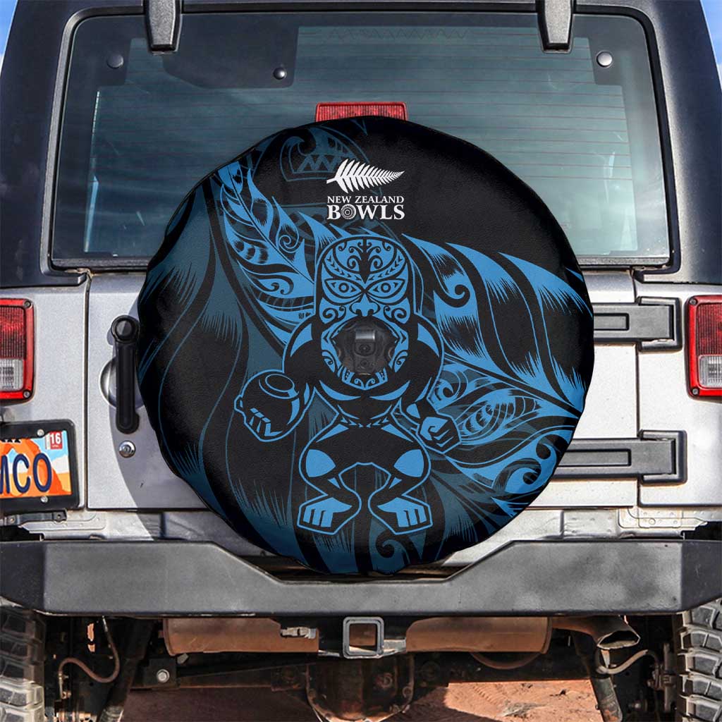 New Zealand Lawn Bowls Spare Tire Cover Blue Maori Warrior Tribal Silver Fern - Aussie Hoodie