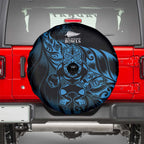 New Zealand Lawn Bowls Spare Tire Cover Blue Maori Warrior Tribal Silver Fern - Aussie Hoodie