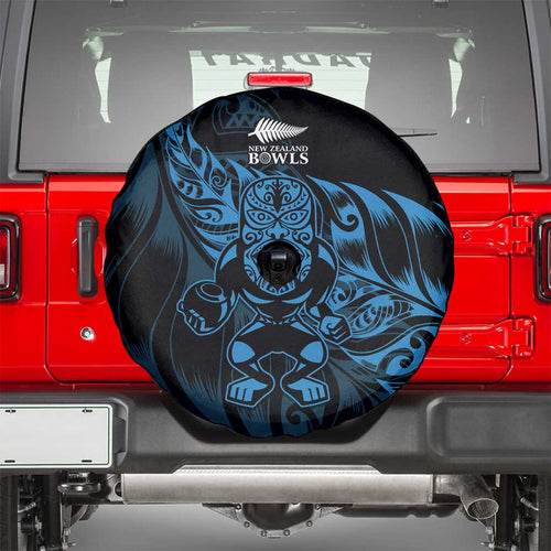 New Zealand Lawn Bowls Spare Tire Cover Blue Maori Warrior Tribal Silver Fern - Aussie Hoodie