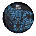 New Zealand Lawn Bowls Spare Tire Cover Blue Maori Warrior Tribal Silver Fern - Aussie Hoodie