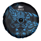 New Zealand Lawn Bowls Spare Tire Cover Blue Maori Warrior Tribal Silver Fern - Aussie Hoodie