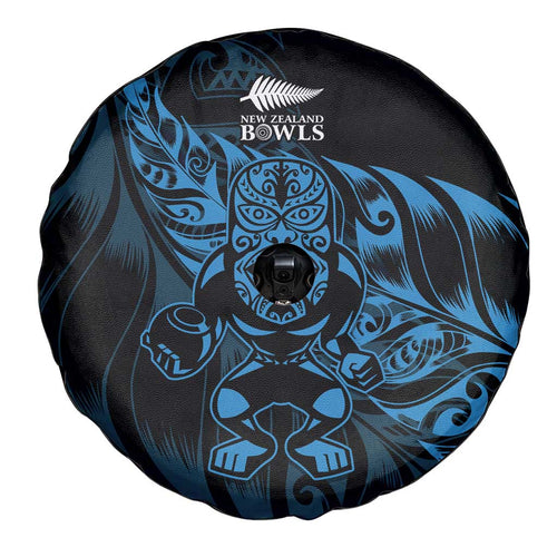 New Zealand Lawn Bowls Spare Tire Cover Blue Maori Warrior Tribal Silver Fern - Aussie Hoodie
