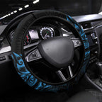 New Zealand Lawn Bowls Steering Wheel Cover Blue Maori Warrior Tribal Silver Fern - Aussie Hoodie