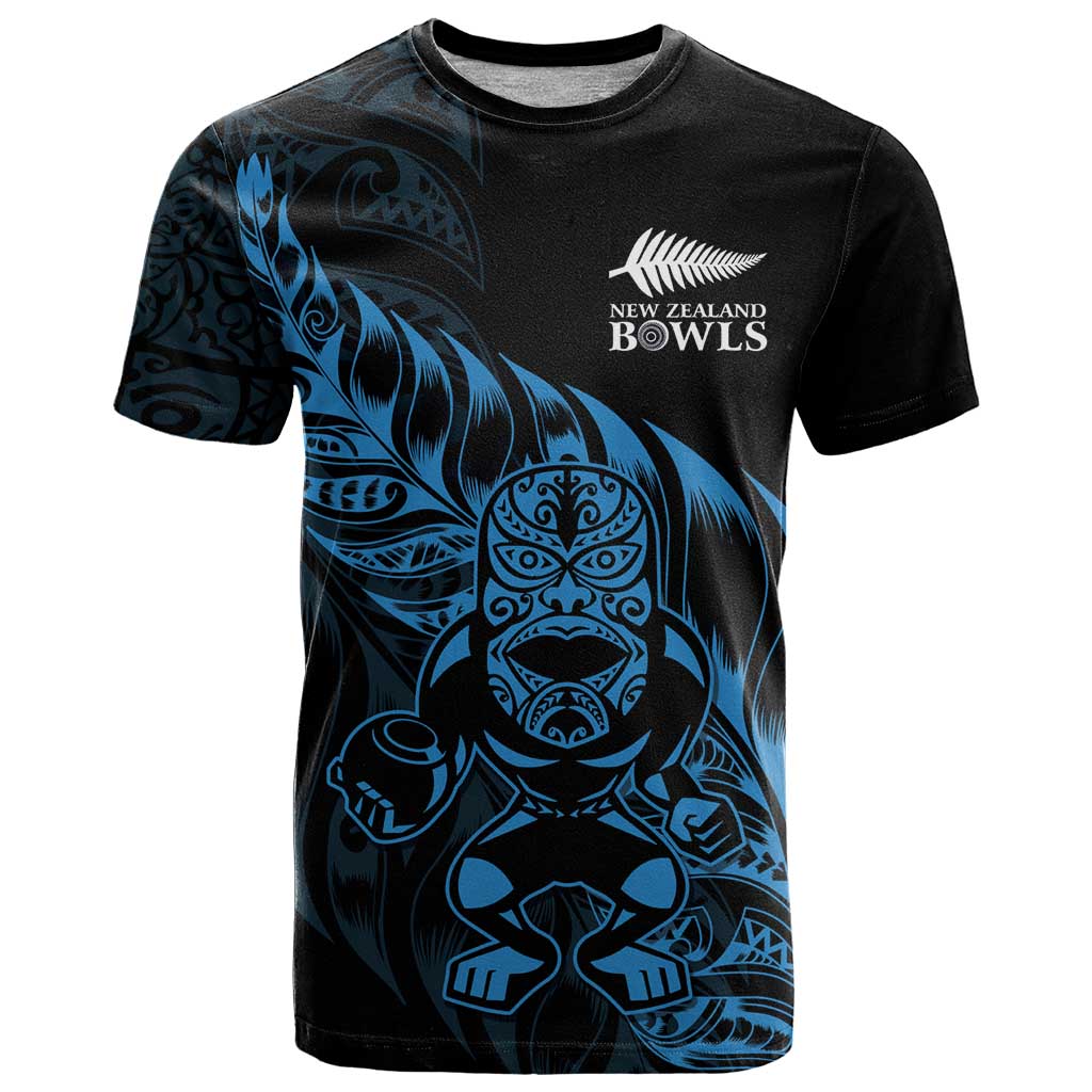 New Zealand Lawn Bowls Custom T Shirt Blue Maori Warrior Tribal Silver Fern - Aussie Hoodie