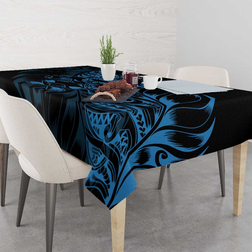 New Zealand Lawn Bowls Tablecloth Blue Maori Warrior Tribal Silver Fern - Aussie Hoodie