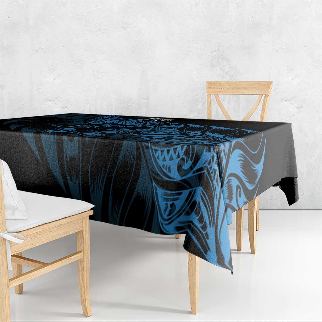 New Zealand Lawn Bowls Tablecloth Blue Maori Warrior Tribal Silver Fern - Aussie Hoodie