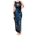 New Zealand Lawn Bowls Custom Tank Maxi Dress Blue Maori Warrior Tribal Silver Fern - Aussie Hoodie