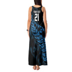 New Zealand Lawn Bowls Custom Tank Maxi Dress Blue Maori Warrior Tribal Silver Fern - Aussie Hoodie