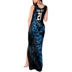 New Zealand Lawn Bowls Custom Tank Maxi Dress Blue Maori Warrior Tribal Silver Fern - Aussie Hoodie