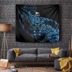 New Zealand Lawn Bowls Tapestry Blue Maori Warrior Tribal Silver Fern - Aussie Hoodie