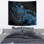 New Zealand Lawn Bowls Tapestry Blue Maori Warrior Tribal Silver Fern - Aussie Hoodie