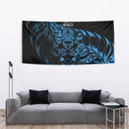 New Zealand Lawn Bowls Tapestry Blue Maori Warrior Tribal Silver Fern - Aussie Hoodie