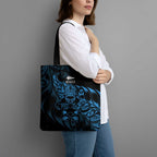 New Zealand Lawn Bowls Tote Bag Blue Maori Warrior Tribal Silver Fern - Aussie Hoodie