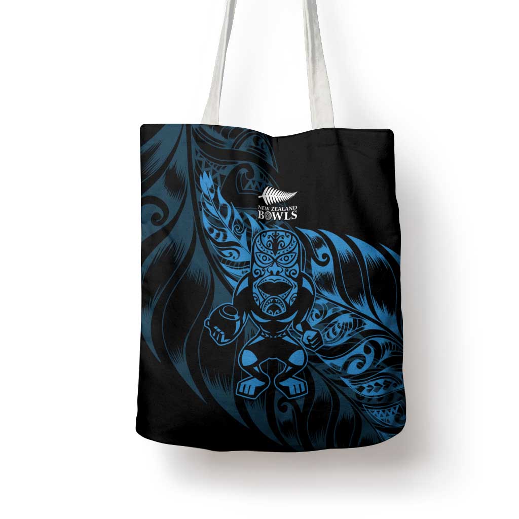 New Zealand Lawn Bowls Tote Bag Blue Maori Warrior Tribal Silver Fern - Aussie Hoodie