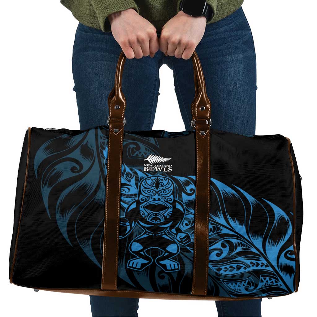 New Zealand Lawn Bowls Travel Bag Blue Maori Warrior Tribal Silver Fern - Aussie Hoodie