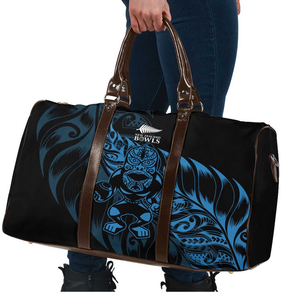 New Zealand Lawn Bowls Travel Bag Blue Maori Warrior Tribal Silver Fern - Aussie Hoodie