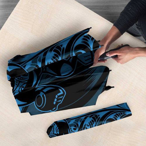 New Zealand Lawn Bowls Umbrella Blue Maori Warrior Tribal Silver Fern - Aussie Hoodie
