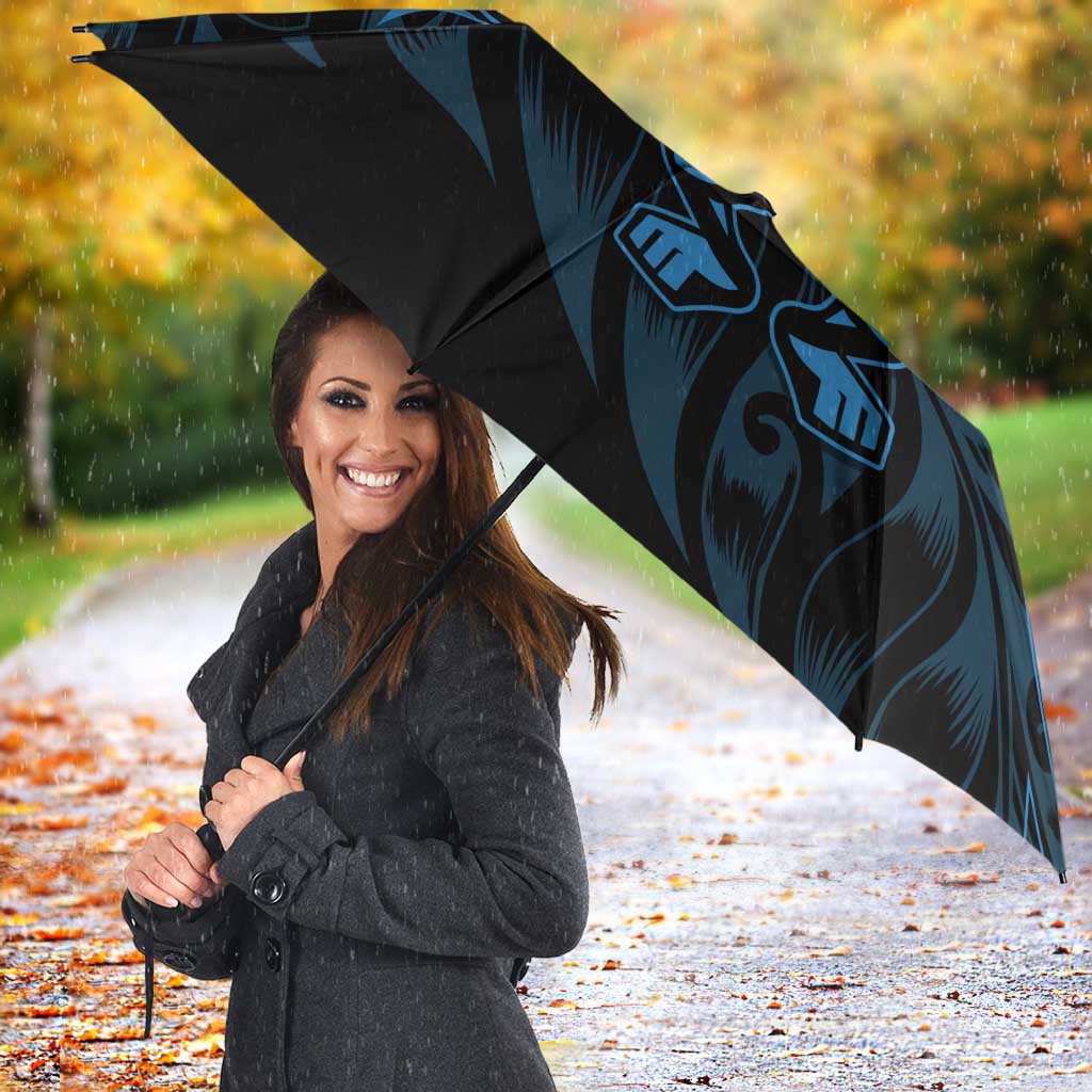 New Zealand Lawn Bowls Umbrella Blue Maori Warrior Tribal Silver Fern - Aussie Hoodie