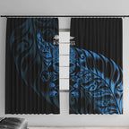 New Zealand Lawn Bowls Window Curtain Blue Maori Warrior Tribal Silver Fern - Aussie Hoodie