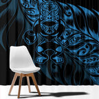 New Zealand Lawn Bowls Window Curtain Blue Maori Warrior Tribal Silver Fern - Aussie Hoodie