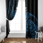 New Zealand Lawn Bowls Window Curtain Blue Maori Warrior Tribal Silver Fern - Aussie Hoodie