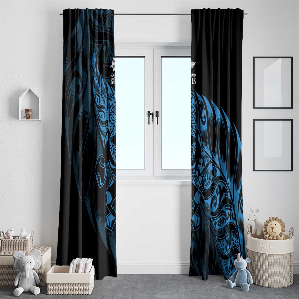 New Zealand Lawn Bowls Window Curtain Blue Maori Warrior Tribal Silver Fern - Aussie Hoodie
