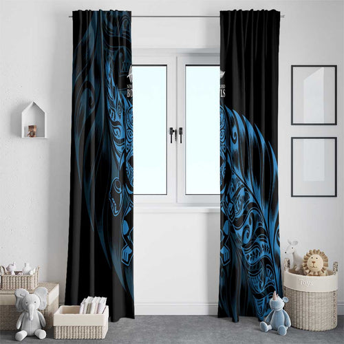New Zealand Lawn Bowls Window Curtain Blue Maori Warrior Tribal Silver Fern - Aussie Hoodie