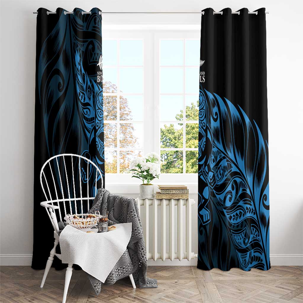 New Zealand Lawn Bowls Window Curtain Blue Maori Warrior Tribal Silver Fern - Aussie Hoodie