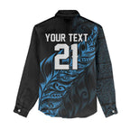 New Zealand Lawn Bowls Custom Women Casual Shirt Blue Maori Warrior Tribal Silver Fern - Aussie Hoodie