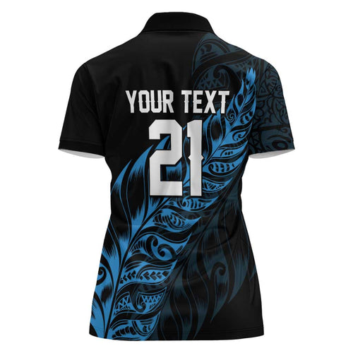 New Zealand Lawn Bowls Custom Women Polo Shirt Blue Maori Warrior Tribal Silver Fern - Aussie Hoodie