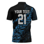 New Zealand Lawn Bowls Custom Zipper Polo Shirt Blue Maori Warrior Tribal Silver Fern - Aussie Hoodie
