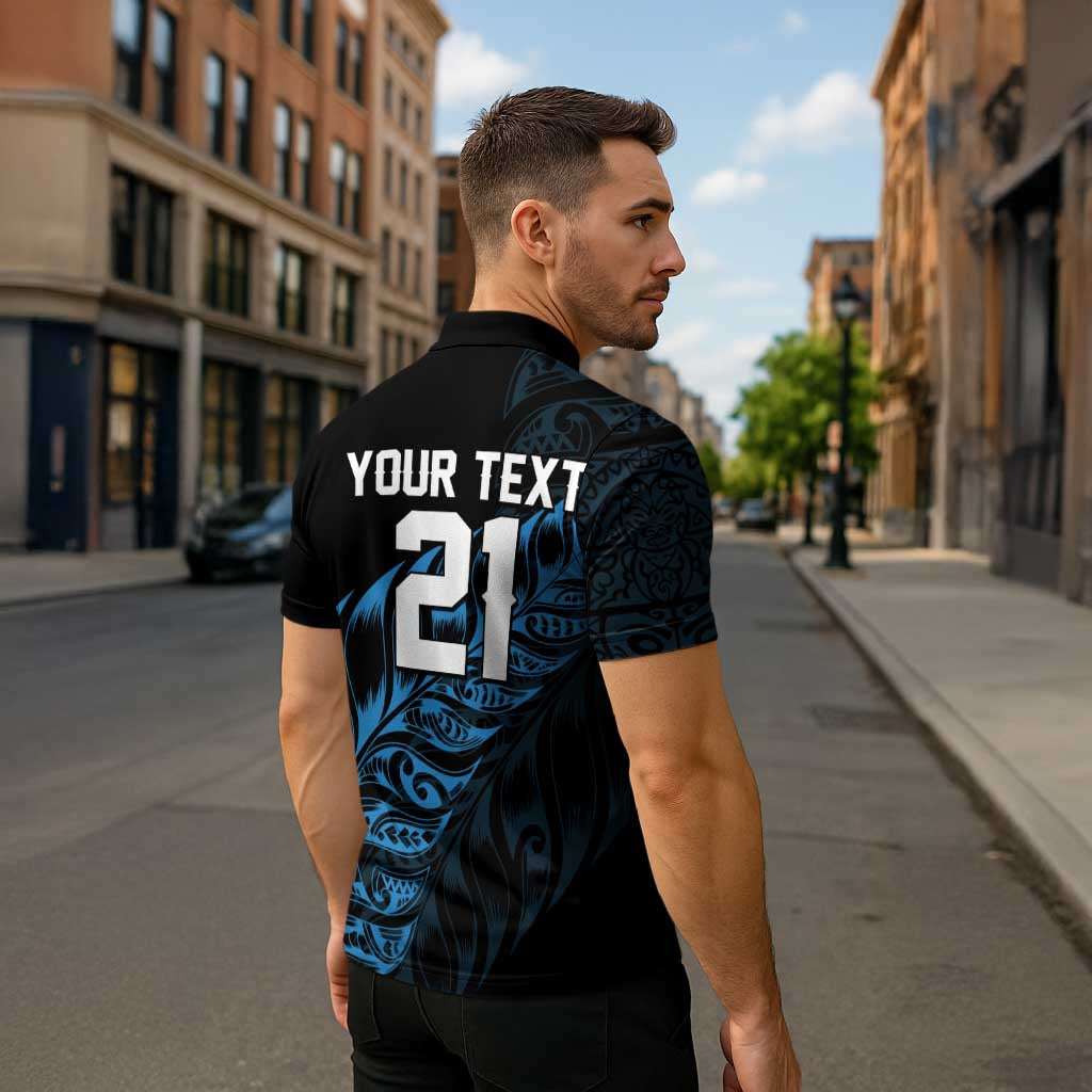 New Zealand Lawn Bowls Custom Zipper Polo Shirt Blue Maori Warrior Tribal Silver Fern - Aussie Hoodie