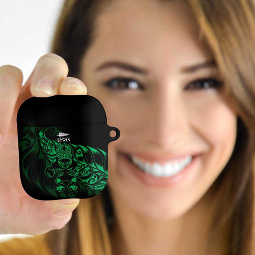 New Zealand Lawn Bowls AirPods Case Green Maori Warrior Tribal Silver Fern - Aussie Hoodie