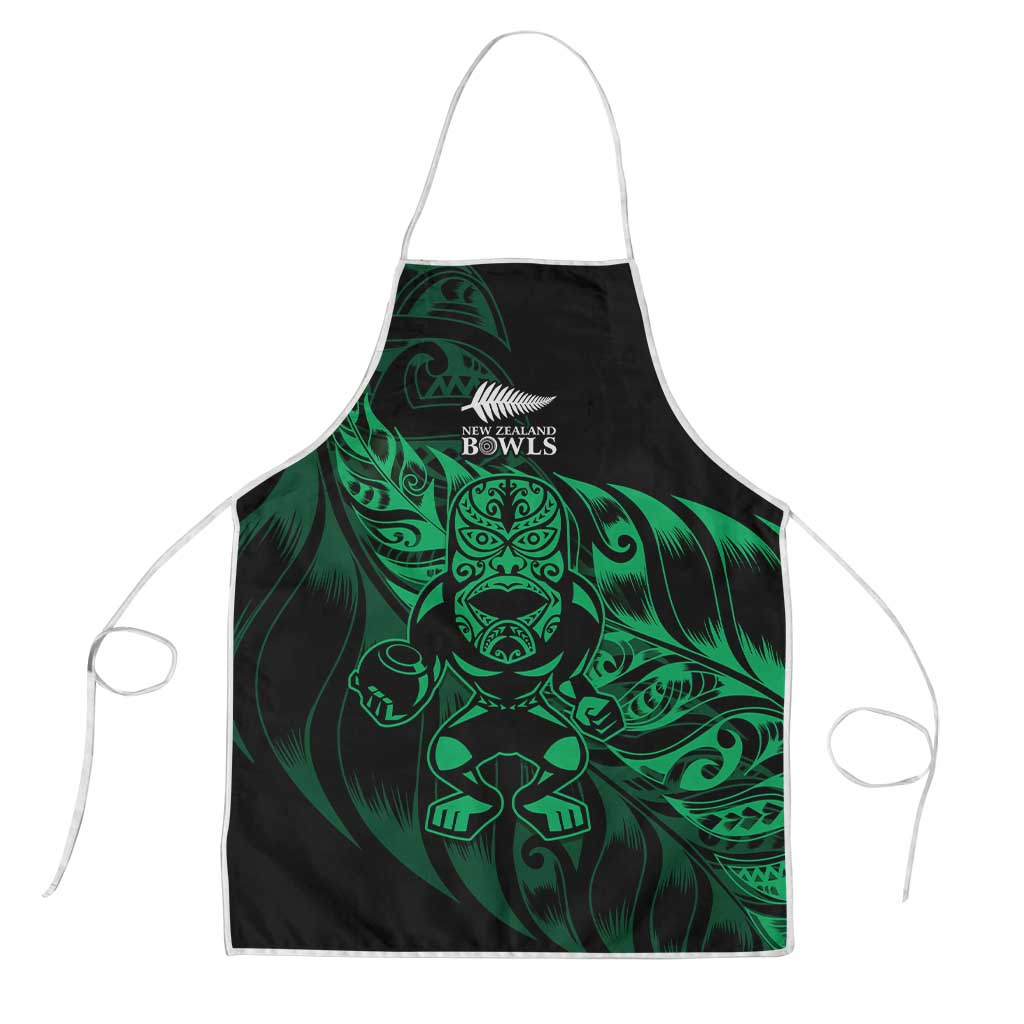 New Zealand Lawn Bowls Apron Green Maori Warrior Tribal Silver Fern - Aussie Hoodie