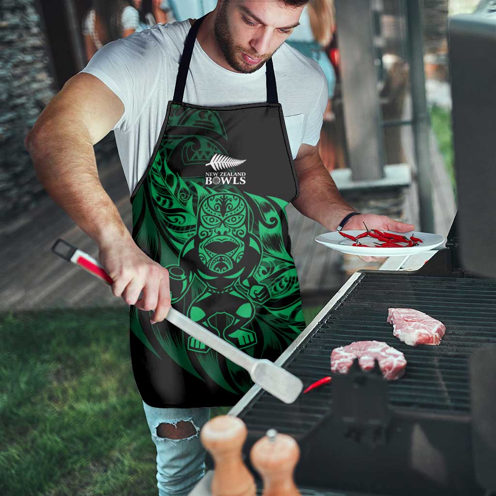 New Zealand Lawn Bowls Apron Green Maori Warrior Tribal Silver Fern - Aussie Hoodie