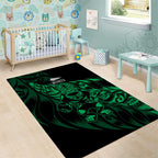 New Zealand Lawn Bowls Area Rug Green Maori Warrior Tribal Silver Fern - Aussie Hoodie