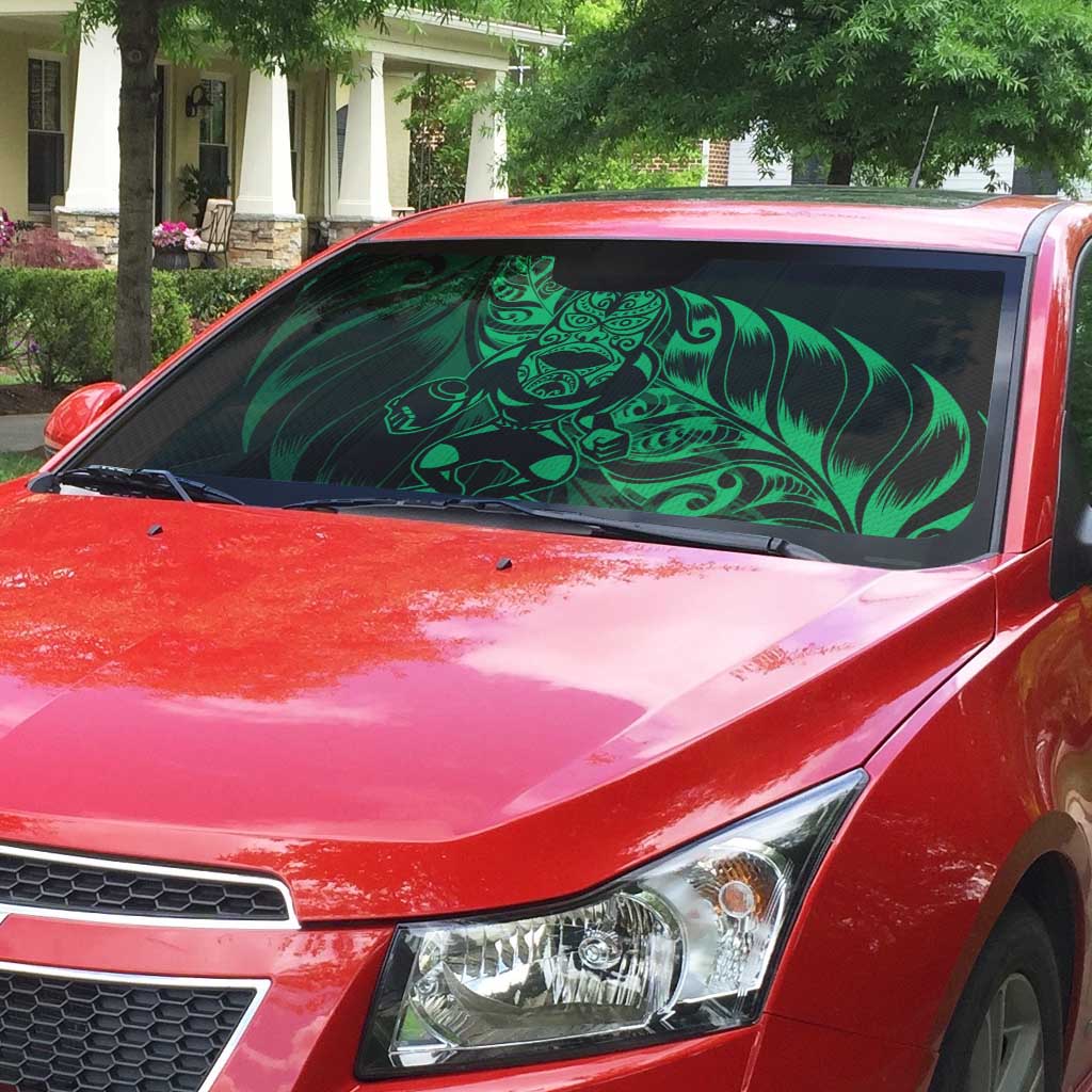 New Zealand Lawn Bowls Auto Sun Shade Green Maori Warrior Tribal Silver Fern - Aussie Hoodie