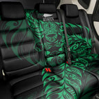 New Zealand Lawn Bowls Back Car Seat Cover Green Maori Warrior Tribal Silver Fern - Aussie Hoodie