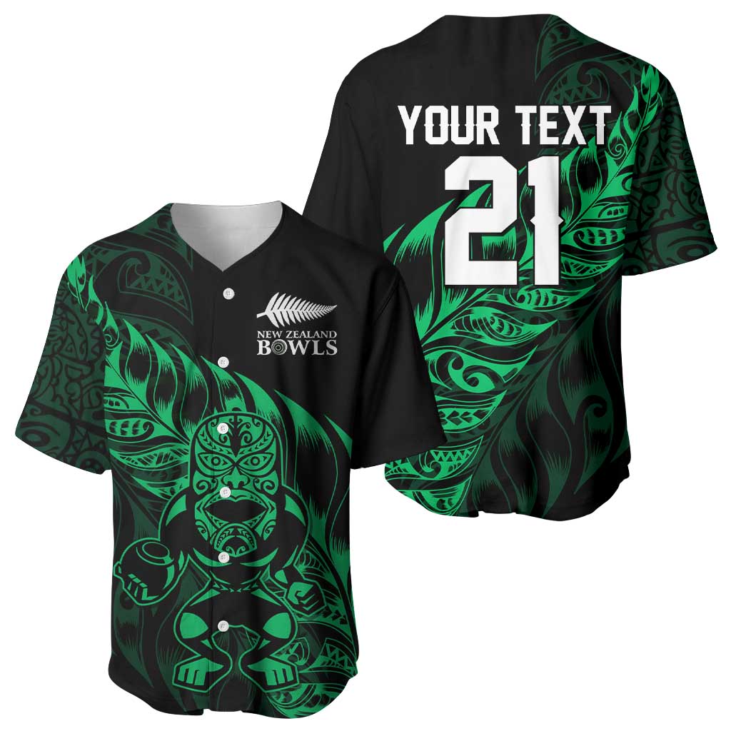 New Zealand Lawn Bowls Custom Baseball Jersey Green Maori Warrior Tribal Silver Fern - Aussie Hoodie