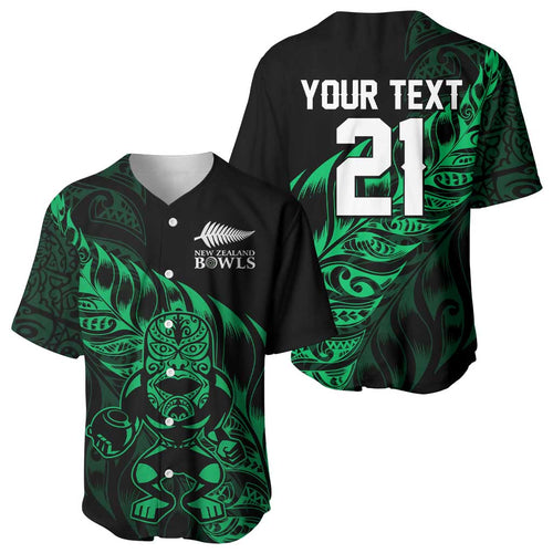 New Zealand Lawn Bowls Custom Baseball Jersey Green Maori Warrior Tribal Silver Fern - Aussie Hoodie