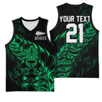 New Zealand Lawn Bowls Custom Basketball Jersey Green Maori Warrior Tribal Silver Fern - Aussie Hoodie