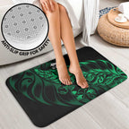 New Zealand Lawn Bowls Bathroom Set Green Maori Warrior Tribal Silver Fern - Aussie Hoodie