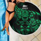 New Zealand Lawn Bowls Beach Blanket Green Maori Warrior Tribal Silver Fern - Aussie Hoodie